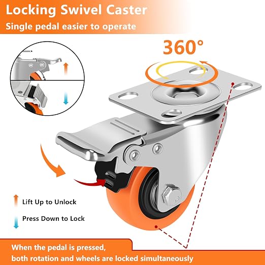 Caster Wheels, Swivel Plate Caster - Image 2