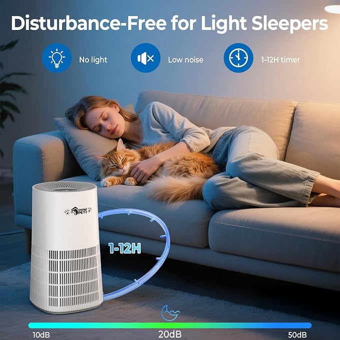 Ownpets Pet Air Purifier for Large Room up to 2620 ft², 5-in-1 Washable Filter - Image 8