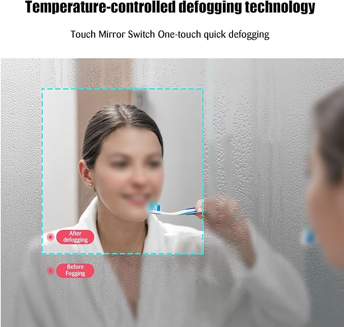 JSLJDM 500 X800 mm Illuminated Backlit LED Bathroom Mirror, Wall Mounted - Image 4