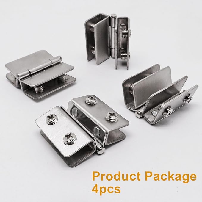 4PCS Glass Door Hinges Adjustable Double Glass Clamp Hinges Fits - Image 6
