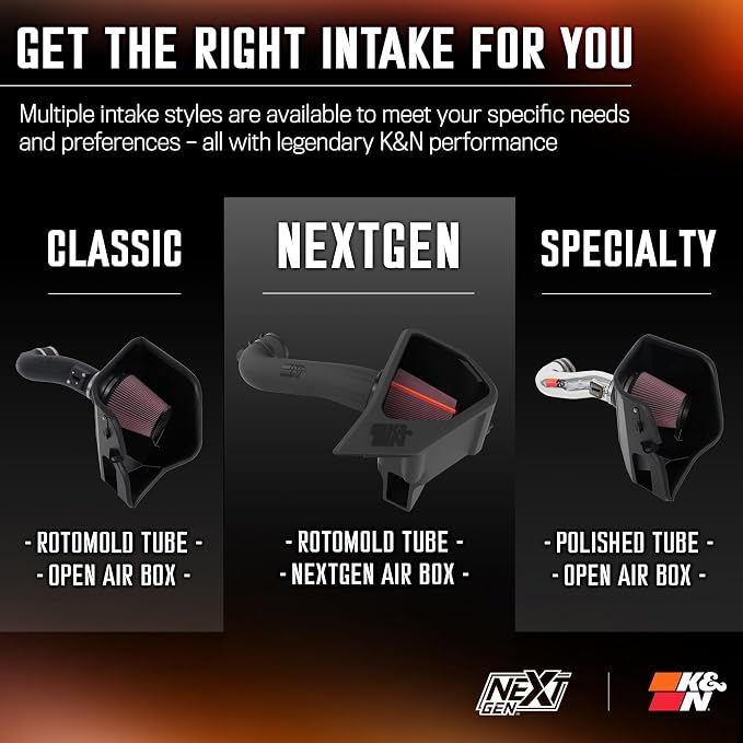 K&N NextGen Cold Air Intake System: High-Flow Cotton Filter: Compatible - Image 12