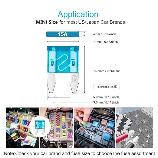 Chanzon UL Listed ATM APM Mini Blade Fuse Assorted - Image 3
