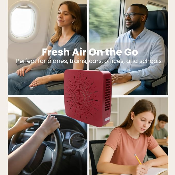 4-in-1 Portable Air Purifier HEPA Filter, Ionizer & Mini Fan – USB-C Desktop - Image 6