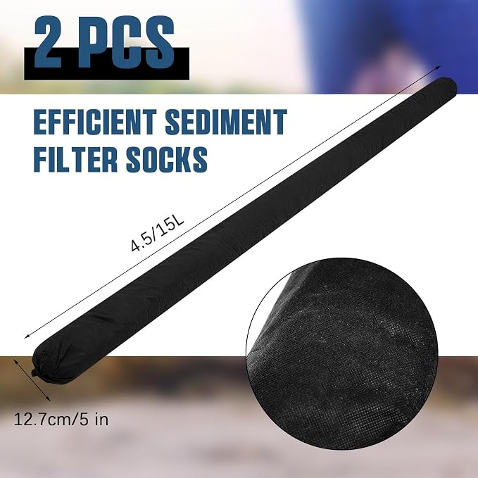 2 Pcs Sediment Filter Erosion Control Blanket Silt Fence Sock - Image 2