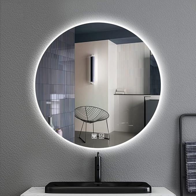 LED Illuminated Bathroom Mirror Round Wall Mirror - Image 3