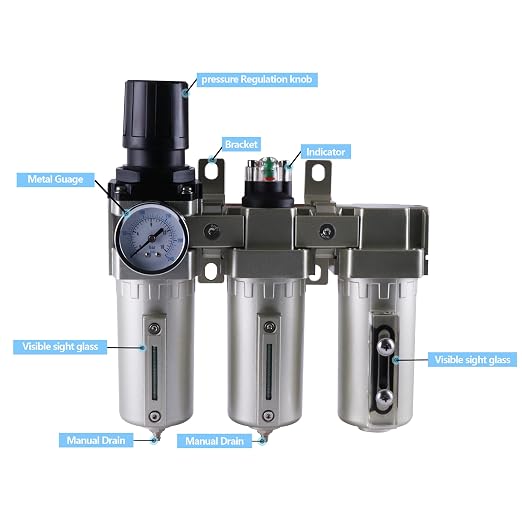 3/4 Inch NPT Industrial Grade Three Stage Air Drying System, Particulate Filter - Image 3
