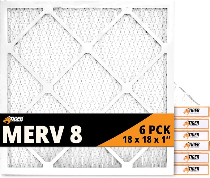 Tiger Tough 18x18x1 Air Filter MERV 8 MPR 600-800, High-Performance Pleated by TIGERTOUGHPRODUCTS