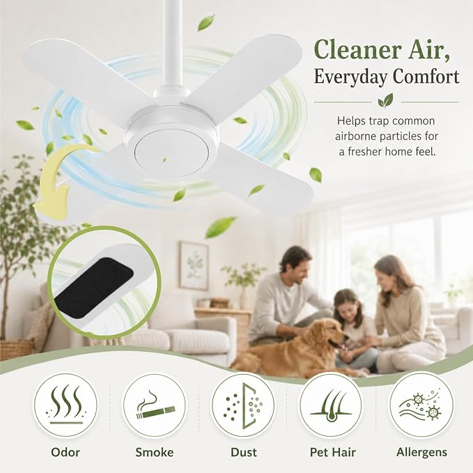 10 Pack Ceiling Fan Blade Air Filters, Washable Reusable Dust Catcher Pads - Image 3