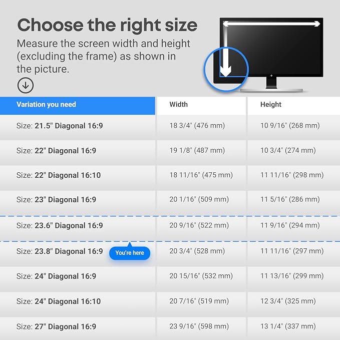 VINTEZ 23.6 inch Blue Light Blocking Screen Protector Panel - Image 6