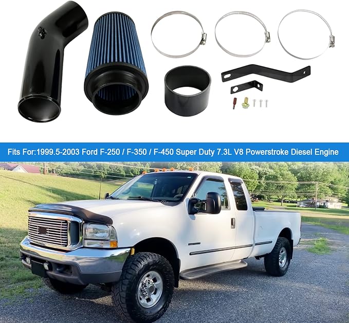 Oiled Cold Air Intake 7.3 Diesel Kit Air Intake Pipe - Image 3