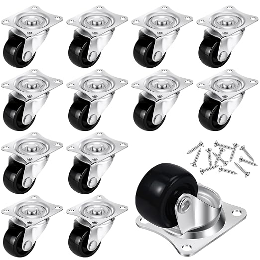 Maitys 12 Pcs 1" Swivel Profile Casters Wheels by Maitys