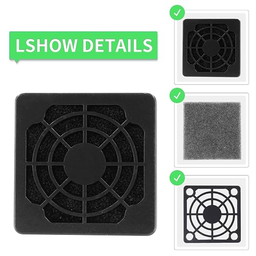 8 Pcs Black Cooling Fan Filter 40 mm Square Plastic Case Fan Filter Cover PC - Image 3