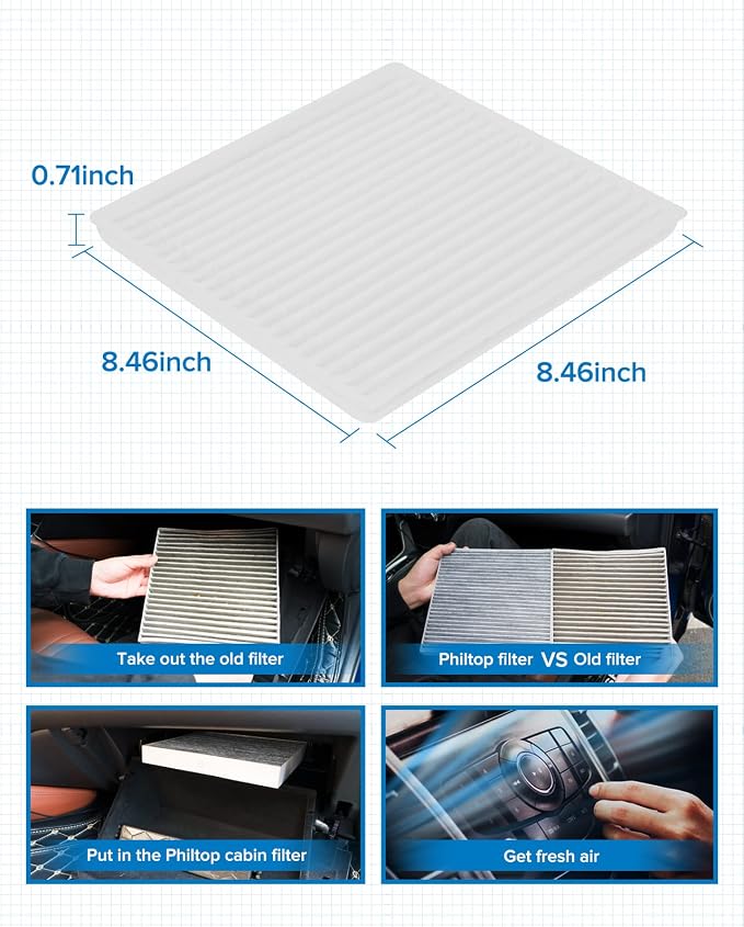 PHILTOP HEPA Cabin Air Filter, Replacement - Image 2