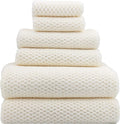 YTYC 29x59 Inch Extra Large Bath Towels Set Quick Dry Super Soft Microfiber Towels for Bathroom 80% Polyester (White,6 Piece)