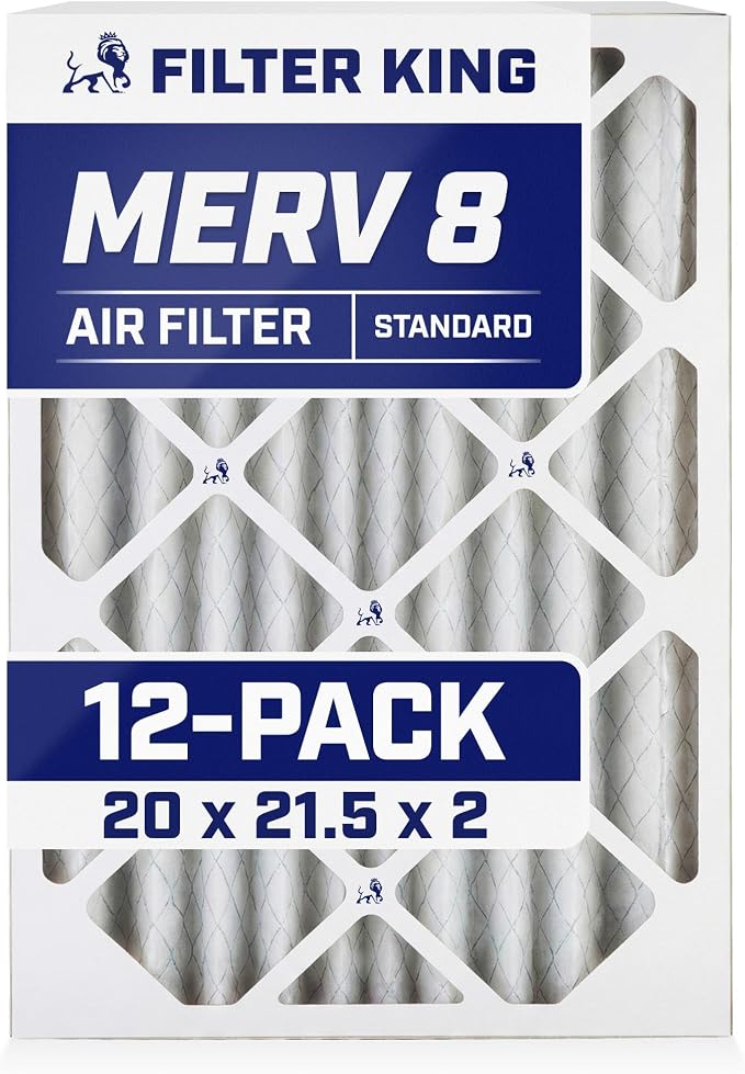 Filter King 20x21.5x2 Air Filter | 12-PACK | MERV 8 HVAC Pleated A/C Furnace by FilterKing