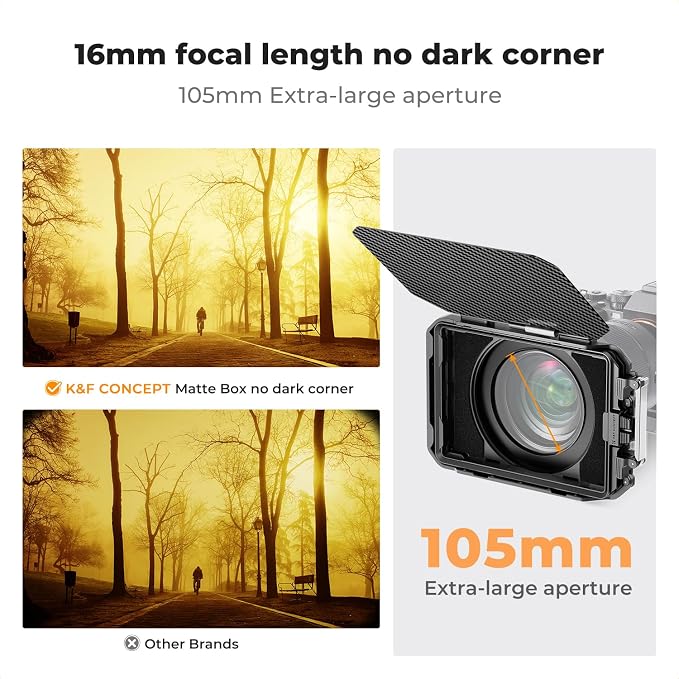 K&F CONCEPT Mini Matte Box +Black Mist 1/4 Filter Kit, DSLR Camera Matte Box - Image 5