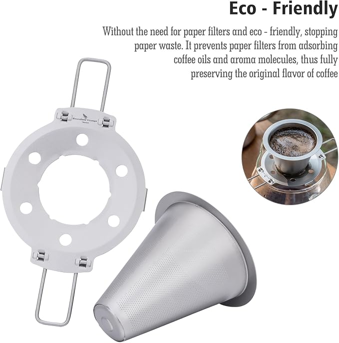 iBasingo Titanium Coffee Filter Pour Over Coffee Dripper - Image 3