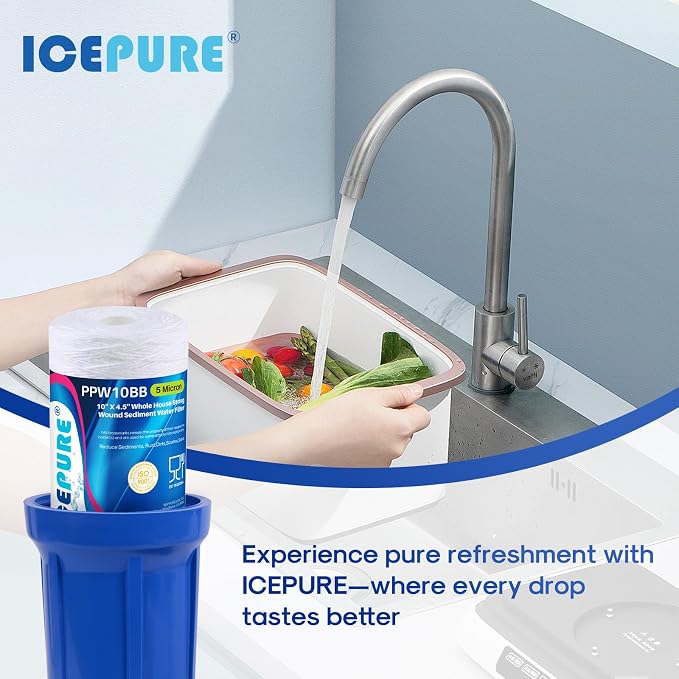ICEPURE 5 Micron 10”*4.5'' Whole House Sediment String Wound Water Filter - Image 8