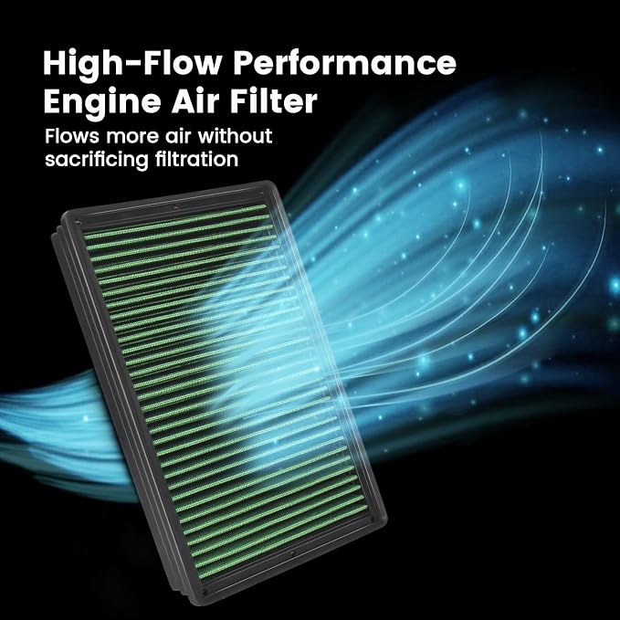 High Performance Engine Air Filter Washable & Reusable Increase Power Compatible - Image 5