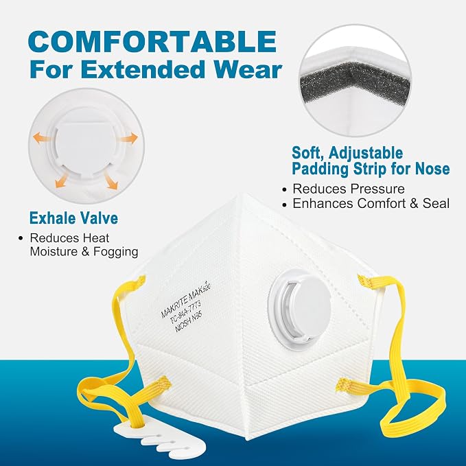 LotFancy N95 Mask for Adults, NIOSH Particulate Respirator, N95 Face Mask for - Image 3