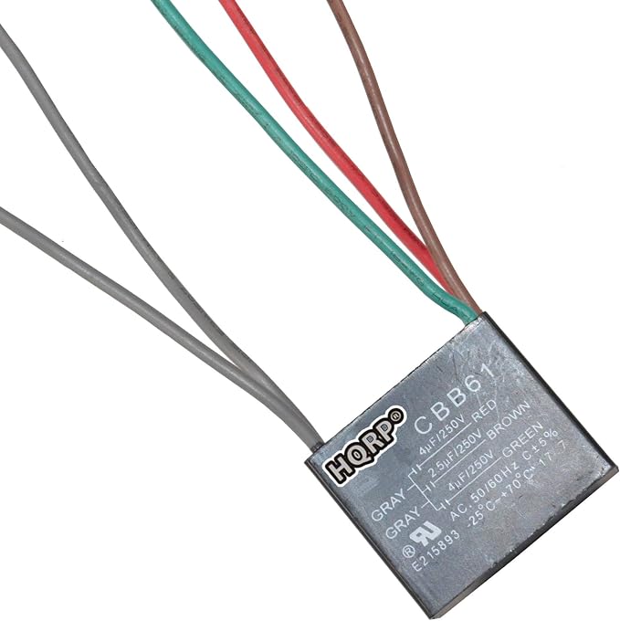 HQRP 2-Pack Ceiling Fan Capacitor CBB61 4uf+2.5uf+4uf 5-Wire UL Listed - Image 3