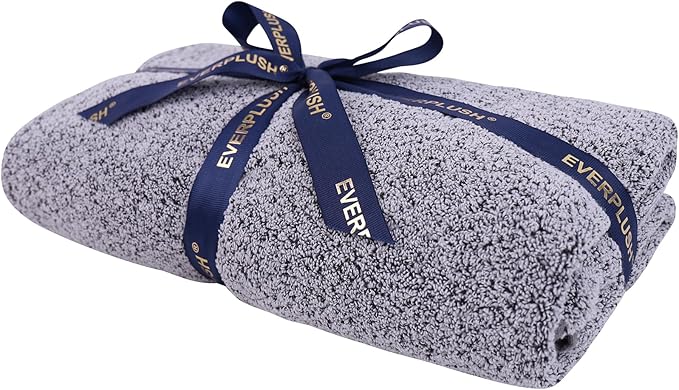 Everplush Diamond Collection Extra Large Bath Sheet Towel – 1 PK, Super Soft & Highly Absorbent, Quick-Drying & Oversized, Perfect for Bathroom, Pool, Swimming Use (Grey, 35" x 66" 1PK)