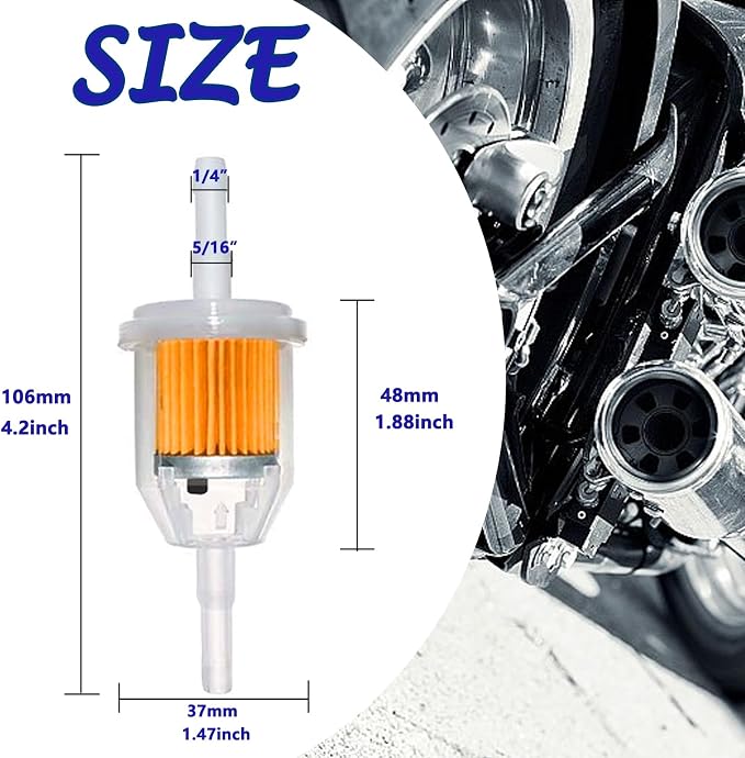 Tnisesm 10Pcs Gas Inline Fuel Filters 1/4 Inch x 5/16 Inch - Image 2