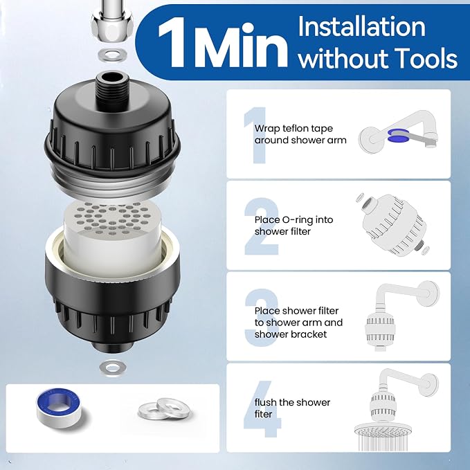 VOXON 36-Stage Shower Filter, Revitalize Hair Skin Nails - Image 5