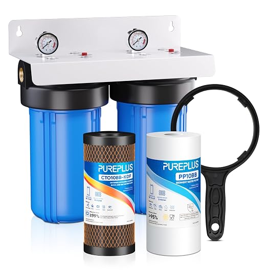 PUREPLUS 2-Stage Whole House Water Filtration System, Heavy Metals & Rust by PUREPLUS