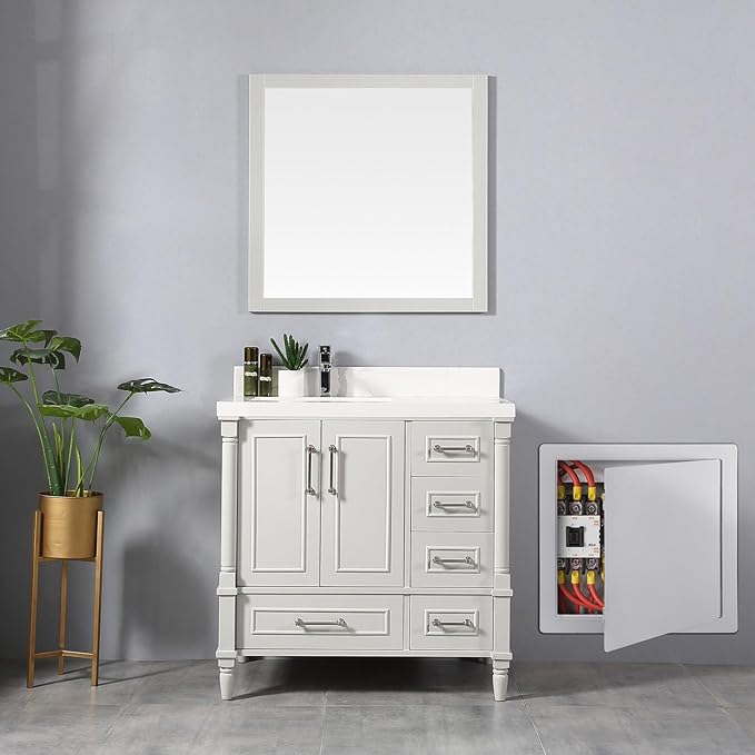 Plumbing Access Panel - 12 x 16 Inch Plastic Access Door, Removable Wall & Ceiling Reinforced, Durable White