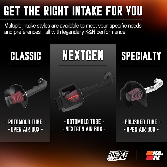 K&N NextGen Cold Air Intake System: High-Flow Cotton Filter: Compatible - Image 13