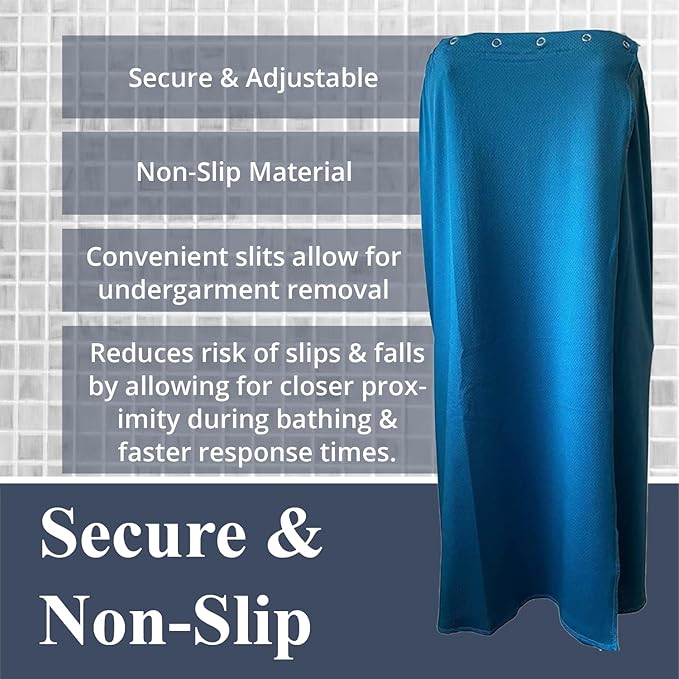 Dignity Bath & Spa Bathing Cover Up for Elderly, Senior or Disabled Women | Provides Privacy & Helps Caregivers with Bathing | Secure & Adjustable | Lightweight, Quick Drying, & Non Slip (Women's S/M)