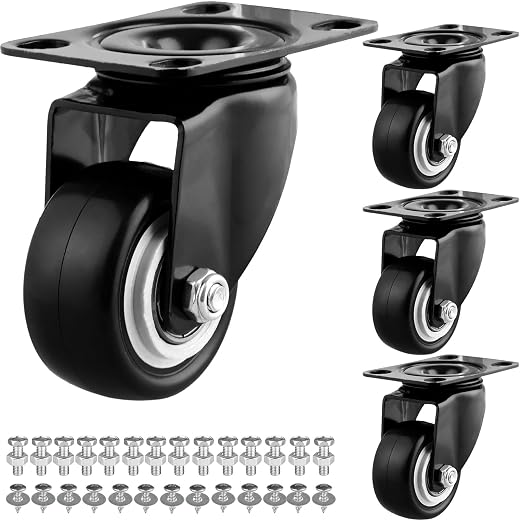 2" Casters Set of 4 Heavy-Duty Industrial Caster Wheels Sturdy Double Ball by GcFoir