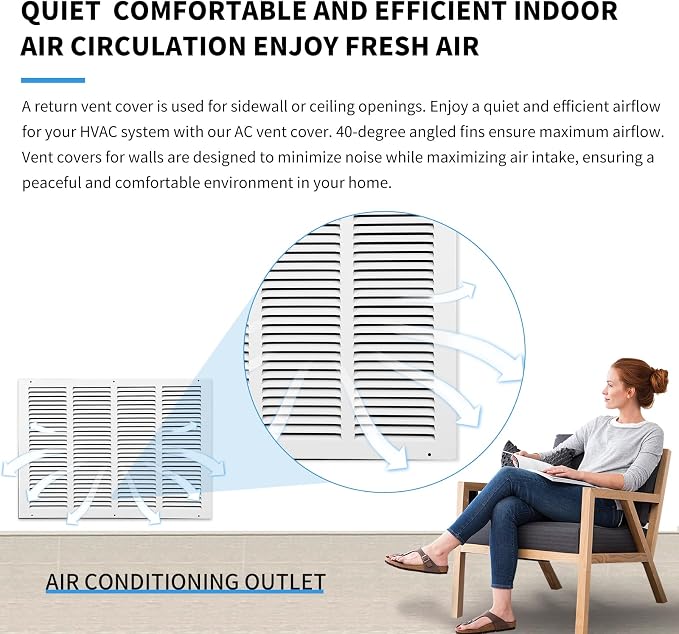 20x16 Air Return Grille, Air Return Vent Cover, Flat Vent Cover, Rejillas De - Image 7
