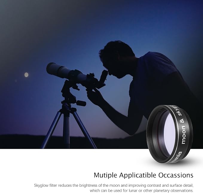 Astromania Telescope Moon Filter 1.25 Inch, Moon Skyglow Filter Reduces Moon - Image 7
