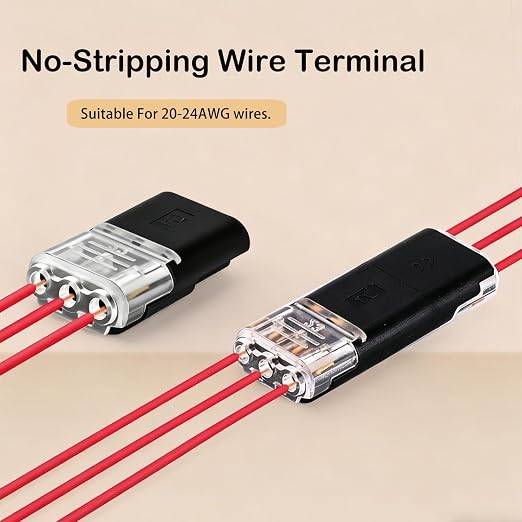 3-Pin Quick Wire Connector, LED Strip Light Connector, Pluggable Low Voltage - Image 4