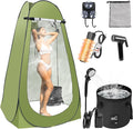 Portable Hot Shower Tent for Camping,Pop Up Privacy Tent with Rechargeable Camping Shower with 2000w Immersion Water Heater