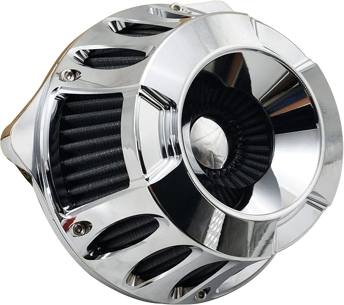 Harley Air Cleaner Motorcycle Filter Intake CNC Cut Kit Chrome by Unknown