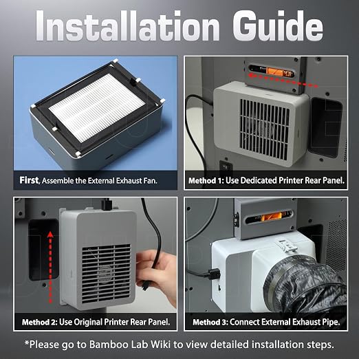 3PK Air Filter for Bambu Lab X2D, P2S External Exhaust Fan HEPA 13+Activated - Image 7