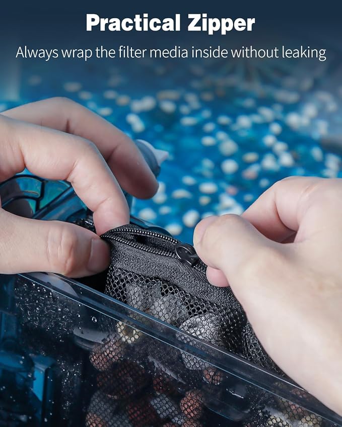 Pawfly 8 Pack Aquarium Filter Media Bags, Fish Tank Fine Mesh Bag - Image 5