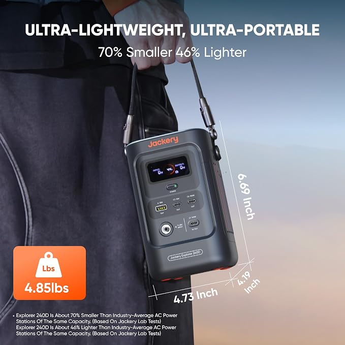 Jackery Explorer 240D Power Bank and 40W Solar Panel, LiFePO4 Battery Portable - Image 7