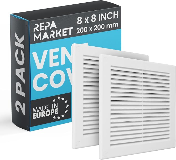 Repa Market 8 x 8 Inch White Square Air Vent Cover by RepaMarket