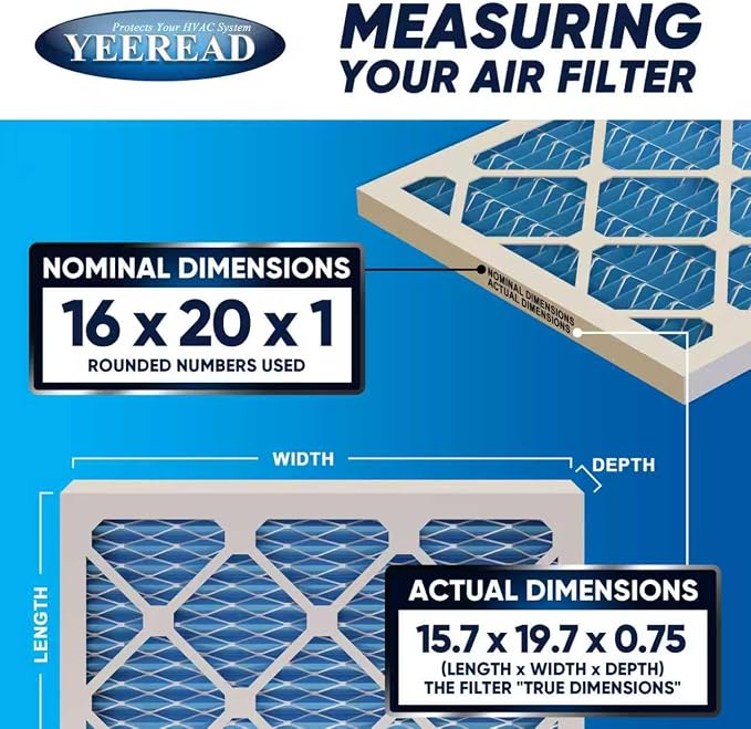 16x20x1 Air Filter, MERV 11, Air Conditioners & Furnaces– High Particle Capture - Image 2