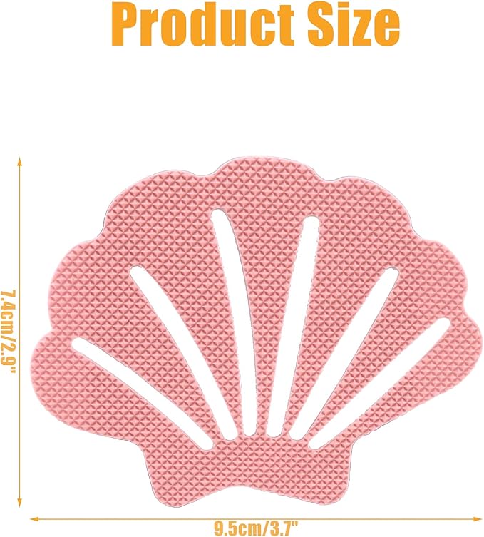 Bathtub Stickers Non Slip, Shell Shaped Tubs Safety Shower Treads, Adhesive Sticker for Bathroom Bathtub, Shower Floor,Pink(30Pcs)