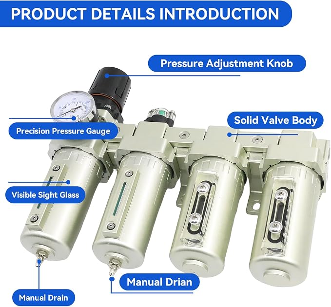 3/4" NPT Industrial Grade 4 Stage Air-Dryer-for-Compressor, - Image 4