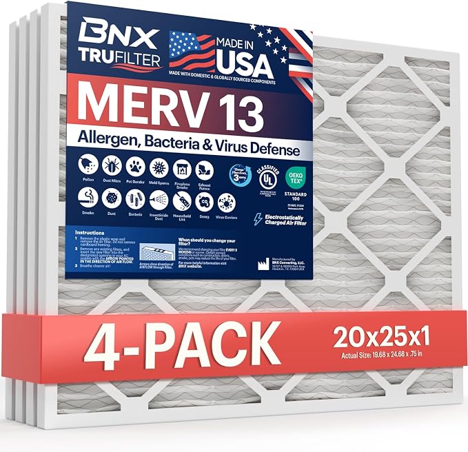 BNX TruFilter 20x25x1 Air Filter MERV 13 by BNX