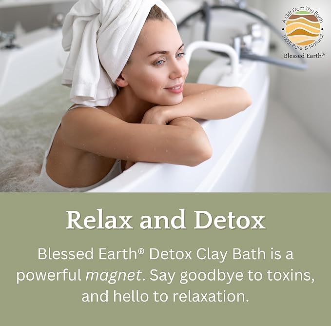 Blessed Earth Detox Clay Bath, 100% Pure Sodium Bentonite Therapeutic Grade – Cleansing and Purifying, by Evenbetternow LLC, Sample Size 1 lb (16 oz)