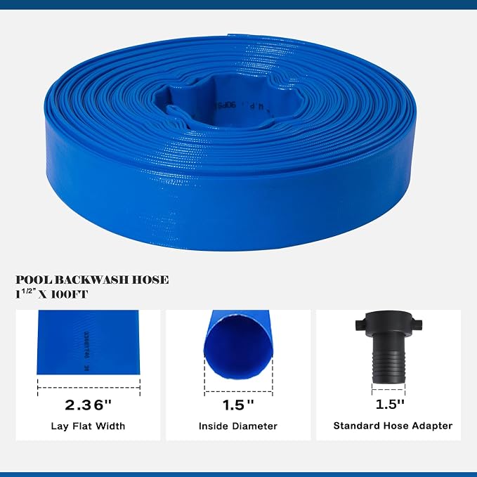 Eastrans 1 1/2 in x 100 ft Pool Backwash Hose Kit - Image 3