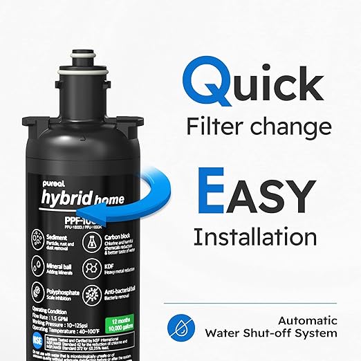 Pureal Hybrid Home PPU-1700K Under Sink Water Filter System, 20K Gallons - Image 6