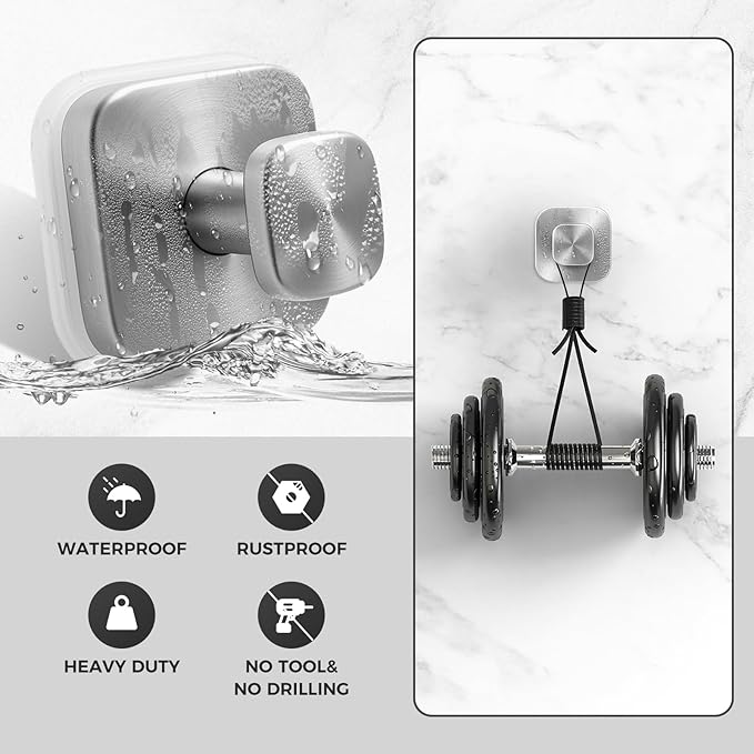 Shower Hooks for Inside Shower,Reusable Suction Cup Hooks for Glass Window,Mirror,Removable Towel Hooks for Bathroom,2 Pack(Silver)
